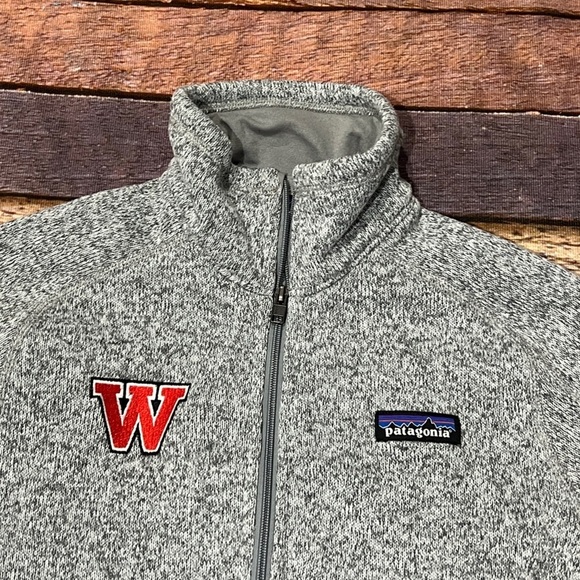 Patagonia Gray Better Sweater 1/4 Zip Up Fleece Jacket School Logo Womens - Picture 5 of 7